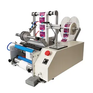 Wine Double Side Sticker Round Water pneumatic Digital Bottle Labeling Printing Machine