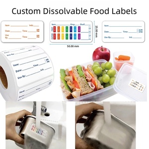 Autocollants personnalisés, lavables, solubles dans l'eau, en matériau alimentaire sûr, étiquettes dissolvables pour contenants alimentaires - Product Image 2