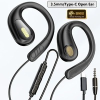 Écouteurs filaires Type-C avec suppression du bruit ENC, étanchéité IPX-3, intra-auriculaires à suspension, contrôle par crochet d'oreille, son surround Hi-Fi, basses puissantes, pour le sport
