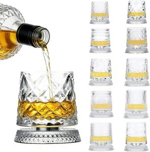Base de verre à whisky rotative personnalisable faite à la main, rotation à 360 degrés, sans BPA, compatible lave-vaisselle, pour Scotch, Cocktail, <span class=keywords><strong>Rhum</strong></span> - Product Image 1
