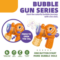 Pistolet à bulles électrique 8 trous pour jeux d'extérieur, série de créateurs de bulles en forme de poisson de dessin animé pour l'extérieur