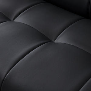 เตียงโซฟาหนังเทียมพับได้ทันสมัยแปลงสภาพได้สำหรับห้องนั่งเล่น (สีดำ) - Product Image 6