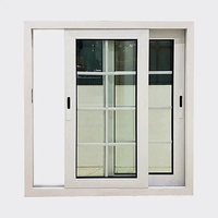 NUOXIN-Ventana de vidrio corrediza Upvc con mosquitera, rejilla corrediza de vinilo de Pvc con triple acristalamiento, vidrio templado blanco