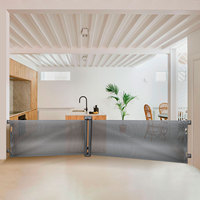 Barrière de sécurité rétractable double en maille pour bébé et chien, pour porte intérieure, escalier, protection durable, design multifonctionnel