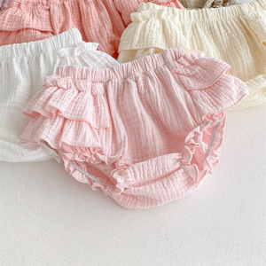 Cubrecuerpo de algodón <span class=keywords><strong>con</strong></span> <span class=keywords><strong>volantes</strong></span> para bebés, braguitas tipo bloomers para niñas pequeñas - Product Image 6