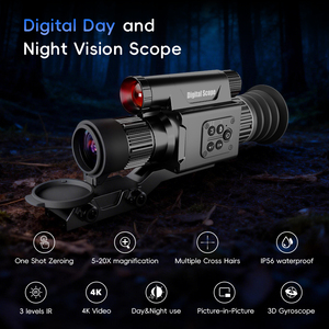 กล้องส่องทางไกลมองกลางวันและกลางคืน 4K 30fps พร้อมกำลังขยาย 20 เท่า อินฟราเรด 850 นาโนเมตร ระยะใช้งานจริง 300 เมตร บันทึกวิดีโอได้ - Product Image 2