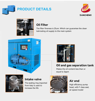 Compresseur d'air à vis industriel 10hp 20hp 30hp avec réservoir de 600L 1000L, sécheur, moteur principal, composant lubrifié, refroidi par air