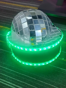 Casco con Espejo LED y Bola de Discoteca, Multicolor, con Luces Intermitentes, para DJ, Club, Rave, Festival de Música, Halloween, Disfraz, Accesorio para la Cabeza - Product Image 3