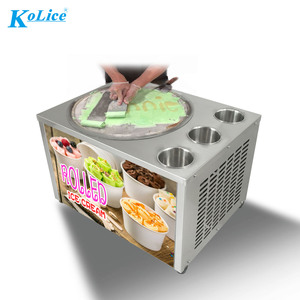 45cm Pan truy cập chiên Máy làm kem/chiên Máy làm kem cuộn/khuấy Máy làm kem với 3 xe tăng - Product Image 1