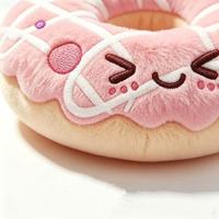 Coussin en peluche personnalisé en forme de beignet, certifié CE ASTM, faible MOQ, vente en gros d'usine, jouet en peluche rose Kawaii de haute qualité pour enfants