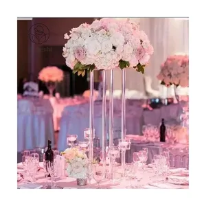 เสาสูงสำหรับตกแต่งงานแต่งงานขนาด39นิ้วเสาอะคริลิคใสช่อดอกไม้ประดับงานแต่งงานของตกแต่งกลางโต๊ะแต่งงาน