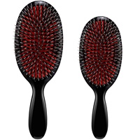Brosses à cheveux en poils de sanglier avec dents de couette en Nylon, poils de sanglier naturels, peignes d'extension de cheveux, brosses à cheveux