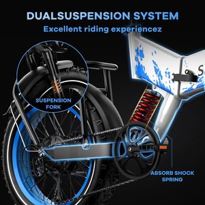 Bicicleta Eléctrica Plegable Sasikeibike de 20 Pulgadas con Neumáticos Gruesos 4.0, Batería de Litio de 52V, 7 Velocidades, Cuadro de Aleación de Aluminio para Adultos - Product Image 4