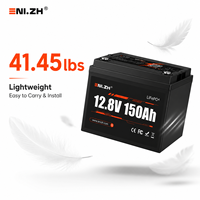 Batterie LiFePO4 Enlzh 12,8V-150Ah avec BMS 100A, 4000 cycles, 1920Wh pour l'énergie solaire et l'utilisation en camping-car