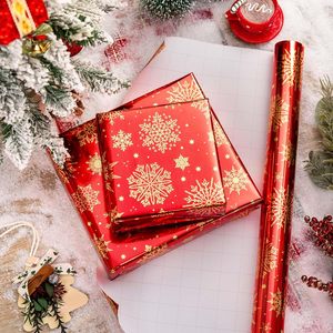 Burymento Christmas <b>Wrapping</b> <b>Paper</b> Red Snowflake 17 In X 32.8 Ft Gift Craft Recyclable Single Side Coating - Product Image 2