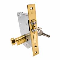 Corps de serrure de porte en acier inoxydable P60 avec plaque de languette carrée en cuivre pour ensemble de serrure de porte en bois, directement de l'usine