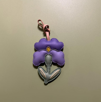 Dainty Sakura fleur sac breloque tulipe fleur porte-clés à la main en cuir sac breloque porte-clés cadeau