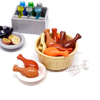 DELO TOYS (7 couleurs) Briques de construction en plastique DIY, pièce alimentaire en forme de cuisse de dinde, 20 mm avec ouverture ronde au dos (N°) 33057)