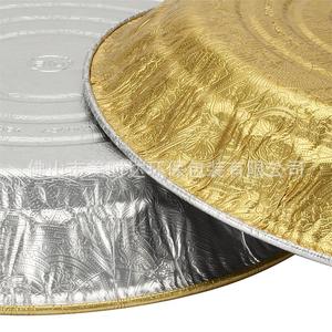 Disposable Aluminum Foil <b>Lunch</b> <b>Box</b> Food Grade <b>Microwave</b> Safe Picnic Use Round Shape Gold Silver Design - Product Image 1