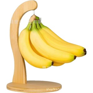 Support à bananes en bambou, bois naturel, crochet suspendu, support de rangement pour fruits de cuisine, organisateur de bureau écologique - Product Image 2