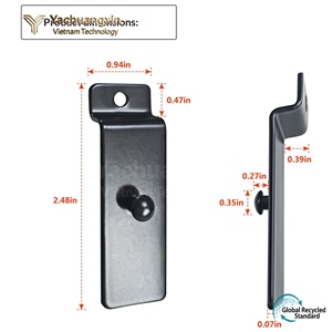 Crochets utilitaires robustes en métal finition zinc pour panneaux rainurés, pour usage industriel général - Supports pour cadres photo, horloges murales - Product Image 4