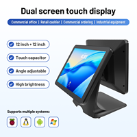 Monitor Táctil Capacitivo de Pantalla Dual de 15 Pulgadas OEM ODM, Pantalla Táctil de 10 Puntos para Sistema POS, Terminal Comercial