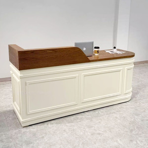 Comptoir de réception moderne en bois pour salon de beauté, hôtel, hôpital, salle de sport - Product Image 5