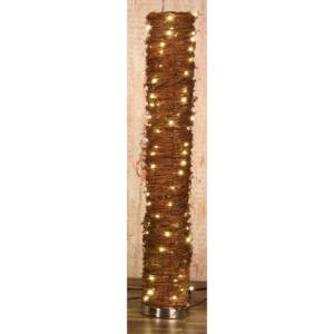 Lámpara de pie tejida pulida con baterías LED - Product Image 1