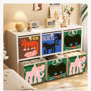 Caixa de armazenamento dobrável personalizada com tampa, caixa de armazenamento com tampa, design novo, preço de fábrica, organizador de brinquedos com padrão fofo - Product Image 5