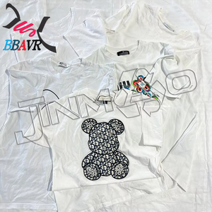 ผู้จัดจำหน่ายเสื้อผ้ามือสองฤดูร้อน ขายส่ง อินโดนีเซีย มาเลเซีย เสื้อยืดแขนสั้นผ้าฝ้ายคุณภาพสูงสำหรับผู้หญิง - Product Image 3