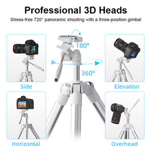 Usine 360 °   Trépied léger en aluminium pour appareil photo, trépied pour téléphone, support pour téléphone, diffusion en direct, vlogging et photographie de voyage - Product Image 5