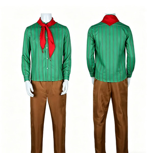 Disfraz de Cosplay para Hombre con Camisa de Manga Larga a Rayas Verdes, Bufanda Roja y Pantalones Marrones, Traje de Personaje de Anime para Fiesta de Halloween - Product Image 1