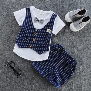 Conjunto de ropa de verano para bebés Bibicola, camiseta de manga corta + Pantalones cortos, conjunto de ropa de 2 piezas, ropa informal de algodón de nuevo estilo para niños