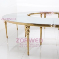 Mobilier de Mariage de Luxe pour Hôtels, Centres de Table en Verre Blanc, Tables et Chaises de Mariage Serpentines en Acier Inoxydable pour Événements