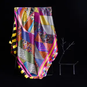 Women's 2024 new 100% silk high-end fashionable and versatile small square scarf