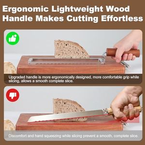 <span class=keywords><strong>Cuchillo</strong></span> para Pan con 6 Marcas de Medición Precisas, <span class=keywords><strong>Cuchillo</strong></span> para Pan de Acero Inoxidable con Hoja Dentada y Mango de Madera - Product Image 3