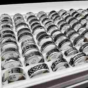 <b>Men's</b> Copper Gold Plated Vintage <b>Rings</b> <b>for</b> <b>Men</b> Women Mixed Batch No Fade <b>Black</b> Biker Band Finger <b>Rings</b> - Product Image 5
