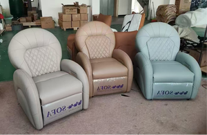 Sillón Reclinable de Cuero Moderno con Función de Masaje Eléctrico, Mueble de Salón con Diseño Contemporáneo, Silla de Descanso Giratoria - Product Image 5