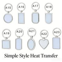 Porte-clés vierge en alliage de zinc pour sublimation, transfert thermique DIY, multi-formes pour impression de logo personnalisé, cadeaux d'affaires