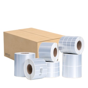 OEM Hoge Kwaliteit Mat Zilver Waterdichte PET Etiket Aangepaste Sterke Kleefkracht Barcode Lege Stickers Etiketrol - Product Image 1
