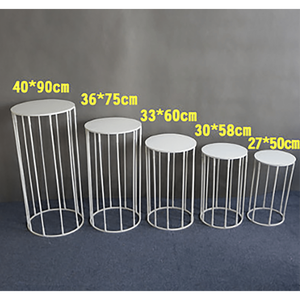 Juego de Soportes Cilíndricos para Fiestas, 5 Piezas, 40x90cm, 36x75cm, 33x60cm, 30x55cm, 27x50cm, Decoraciones Metálicas Reutilizables para Bodas y Fiestas - Product Image 3