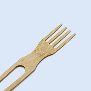 <span class=keywords><strong>Palillos</strong></span> 2 en 1 de 9,5 pulgadas con tenedor <span class=keywords><strong>Palillos</strong></span> de tenedor de bambú natural, <span class=keywords><strong>para</strong></span> el hogar, viajes o llevar-Restaurante - Product Image 2