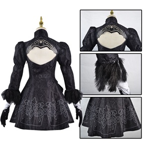 Disfraz de <span class=keywords><strong>Cosplay</strong></span> de NieR YoRHa No.2 Tipo B, Traje de Anime para Halloween, Vestido Negro Sexy para Mujer - Product Image 5