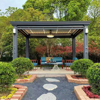 Pergola motorisée moderne pour l'extérieur, personnalisée, perchoir réglable en aluminium, télécommande pour jardin