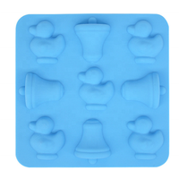 Moules en silicone époxy cloches et canard personnalisés dessin animé chocolat bonbons gâteau moule casseroles tarte plateau de cuisson