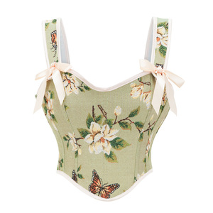 Corset <span class=keywords><strong>moulant</strong></span> pour femmes Abdomen Bustiers Slimm Fit Lace up Boxes With Bones Gather Breast Waist Trainer Petal Shaping Tops - Product Image 1