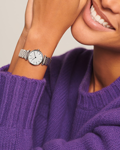 Montre élégante pour femme à cadran rond en quartz avec chiffres romains, bracelet en maille d'acier inoxydable pour un usage quotidien Longinesing - Product Image 3