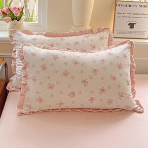 <b>Cushion</b> Cover 48cmX74cm Polka Dot Ruffle Edge Pillowcase <b>Set</b> For Bed Or <b>Sofa</b> Decor - Product Image 2