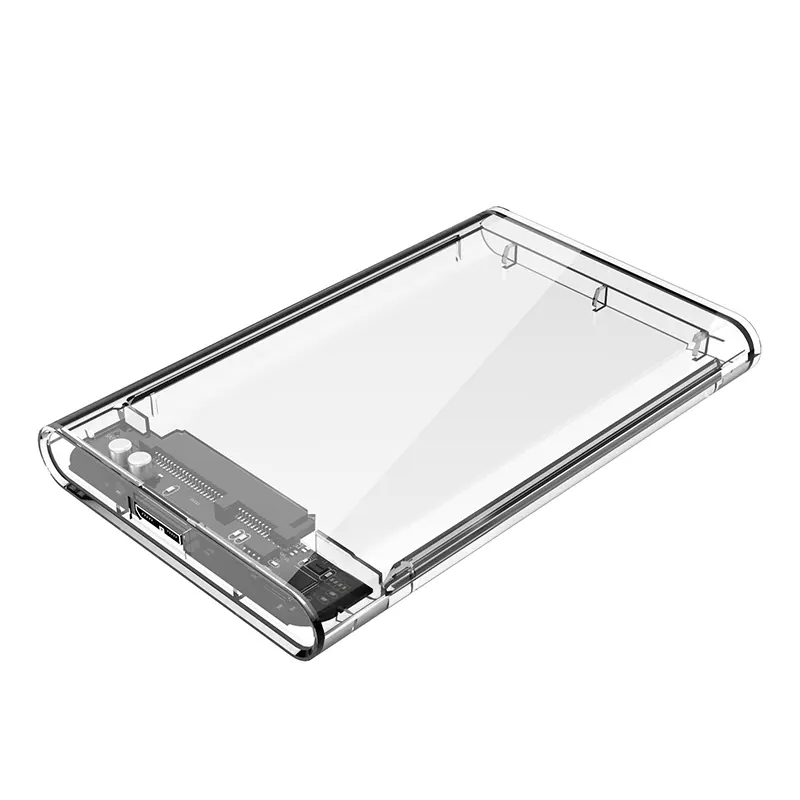 4TB 2.5 External Drive Enclosure SATA to USB C 3.0 Transparent Hard Disk Adapter for HDD SSD Tool Free Disk Case