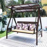 Balançoire extérieure: Jardin de cour/balcon Chaises suspendues solaires imperméables extérieures de fonte d'aluminium, doubles chaises à bascule et balançoires